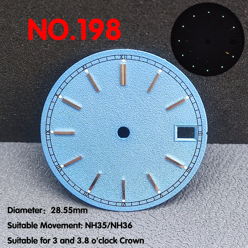 High end pearl luminous single calendar watch dial suitable for NH35/NH36 watch movement replacement accessories