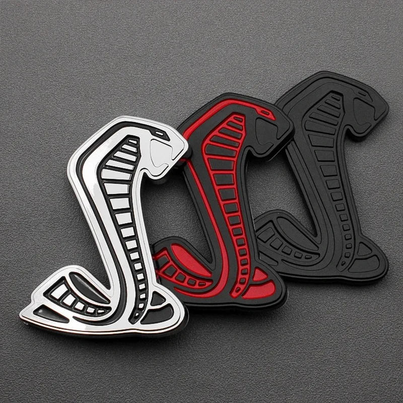 Para Ford Focus SVT GT350 R GT500 ﻿   3D Metal serpiente Cobra coche rejilla delantera rejilla central insignia emblema guardabarros lateral pegatina para maletero trasero