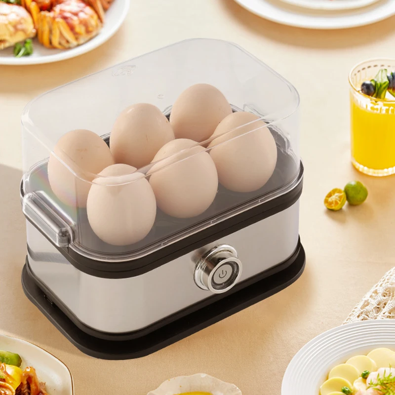 غلاية بيض 110 فولت/220 فولت 200 وات باخرة أوتوماتيكية طباخ البيض سعة 6 بيض باخرة كهربائية أجهزة مطبخ متعددة الوظائف ﻿
