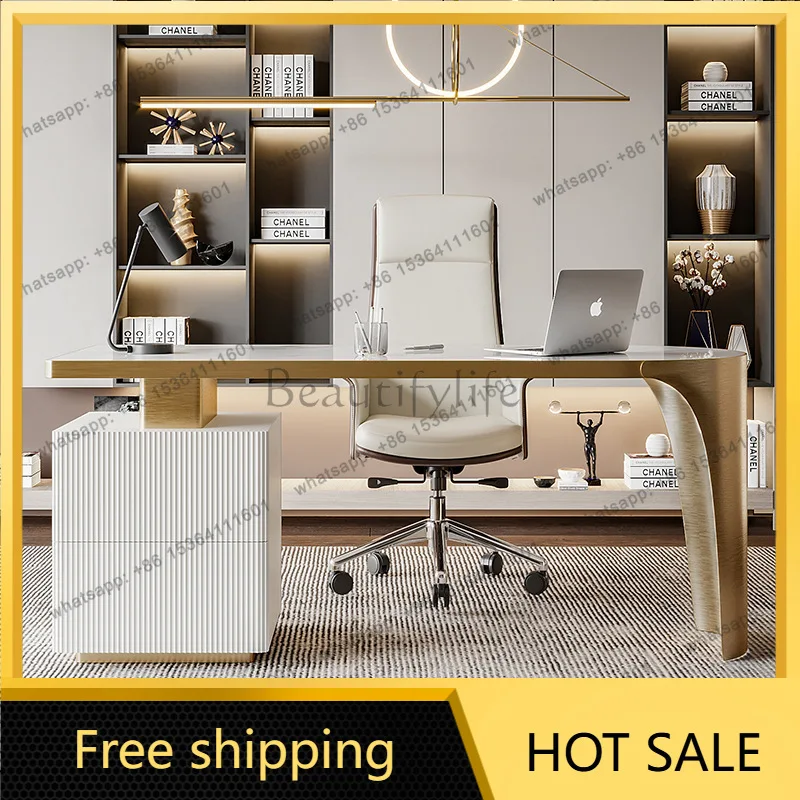 XX. Italian minimalist rock slab desk modern household small apartment light luxury office desk