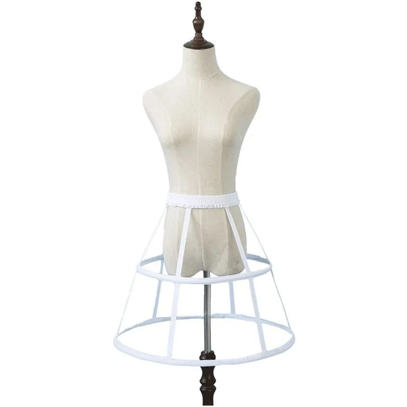 งานแต่งงานเจ้าสาวCrinoline Underskirtผู้หญิงเอวยางยืดปรับPannier Petticoat 2 Hoop CAGEกระโปรง