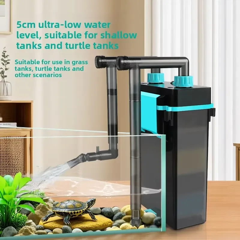 ABS Wall Mounted Aquarium Filter Compact Silent External Filter Box with Circulating Water  and Filter Media