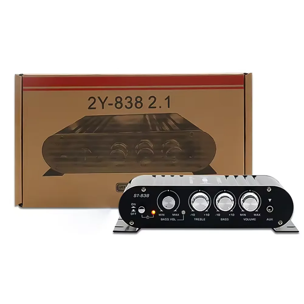 

ST-838 Home Theater Amplifiers HiFi 2.1 Channel Power Amplifier Stereo Bass Sound Car Home Amp Media Player Subwoofer Amplifier