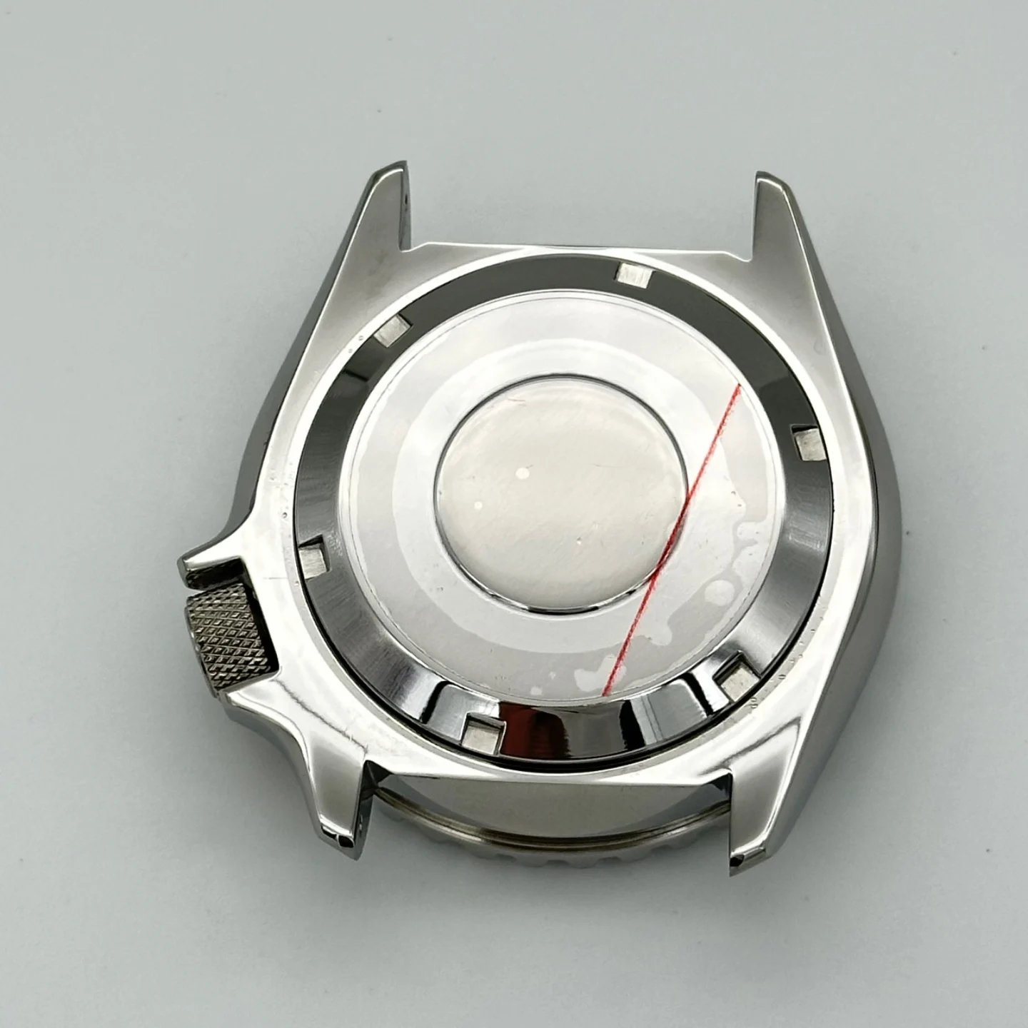 42.5mm modified men's stainless steel case silicone belt set adapted to NH35 movement