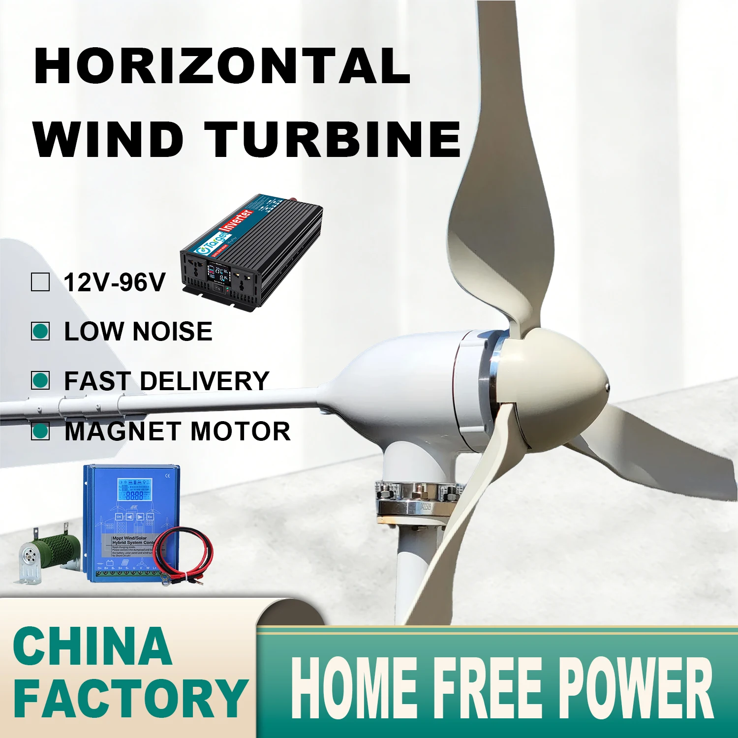 8000W 10KW Home use Wind Turbine Generator Windmill Home Appliance Camping 15KW 20KW 96V 48V 24V Free Energy Power Generator