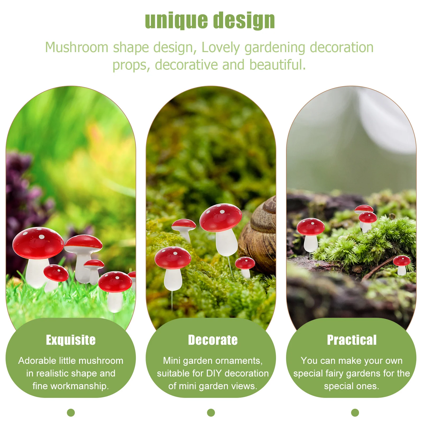 

50pcs Foam Mushroom Plug Mini Garden Ornament For Micro Landscape Decoration Fairy Garden Craft Artificial Plant Desktop Decor