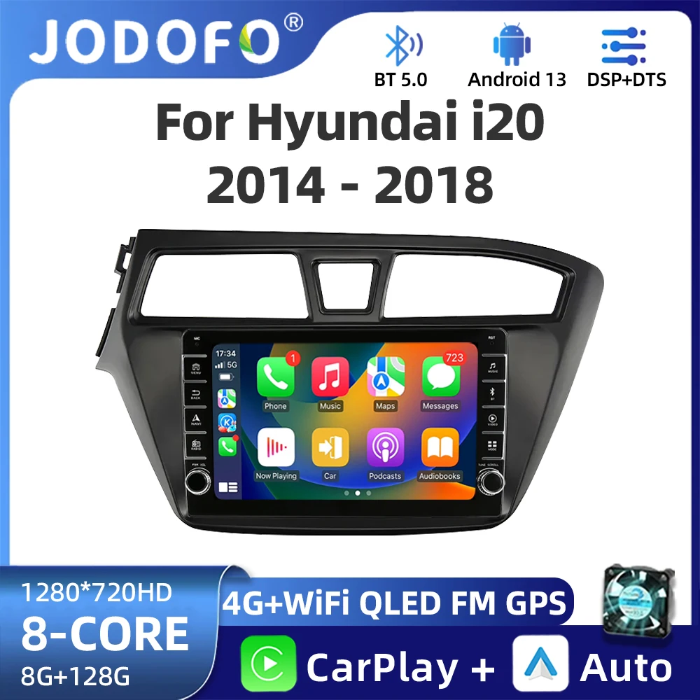 

2 Din Android 13 Auto Car Radio Multimedia Video Player For Hyundai I20 2014-2018 GPS Navigation GPS Wireless Carplay 4G 8Core