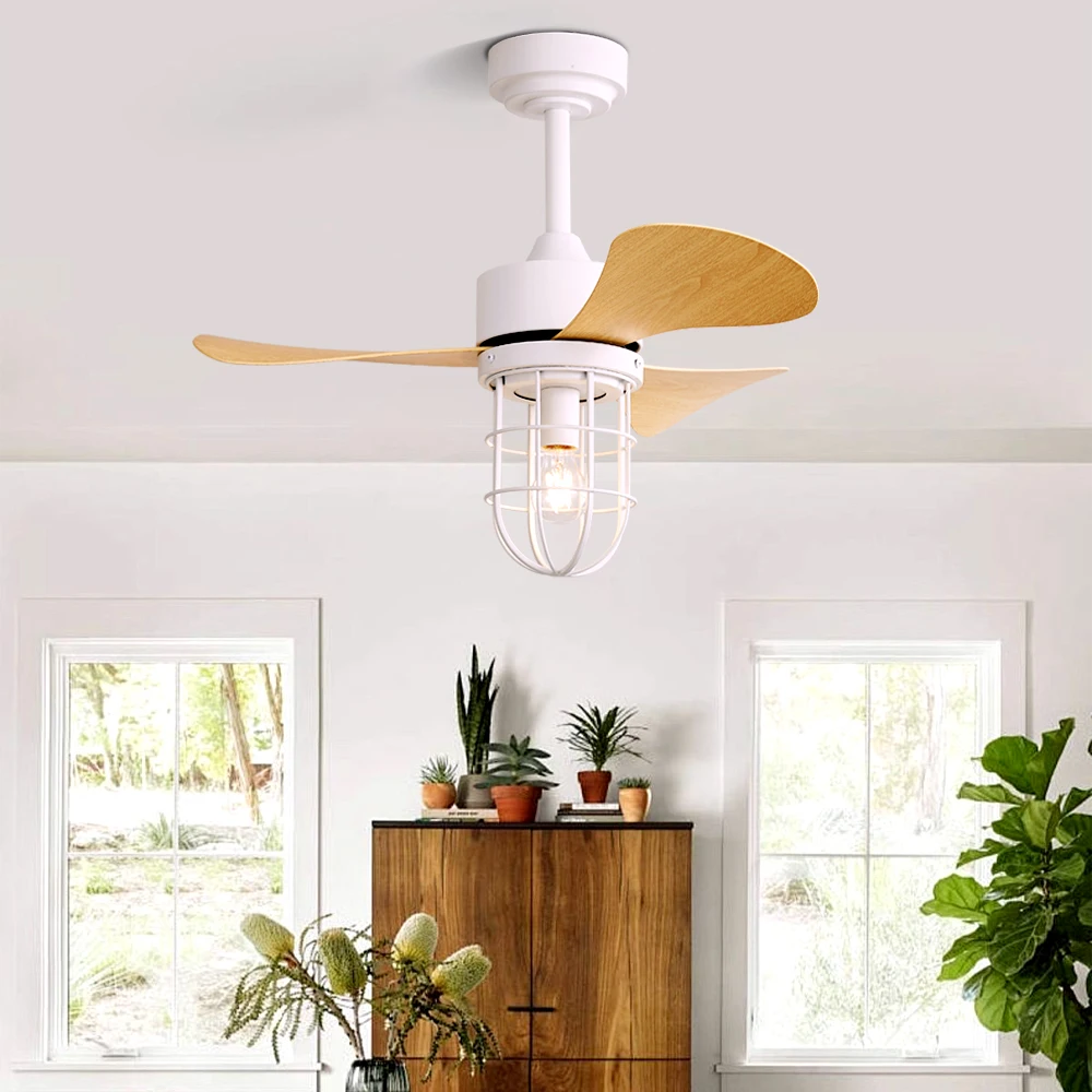 

28-inch Ceiling Fan Light with Lamp with Remote Control Fan Light Terrace Living Room Bedroom Kitchen Lighting Fan Chandelier