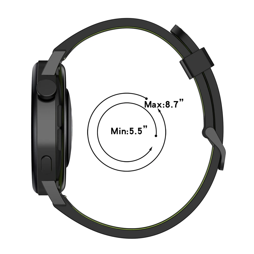 5.5-8.7 "universal silicone esportes banda cinta para huawei assistir gt3 46/ 42mm gt runner gt2 pro para honra relógio se/magic watch2