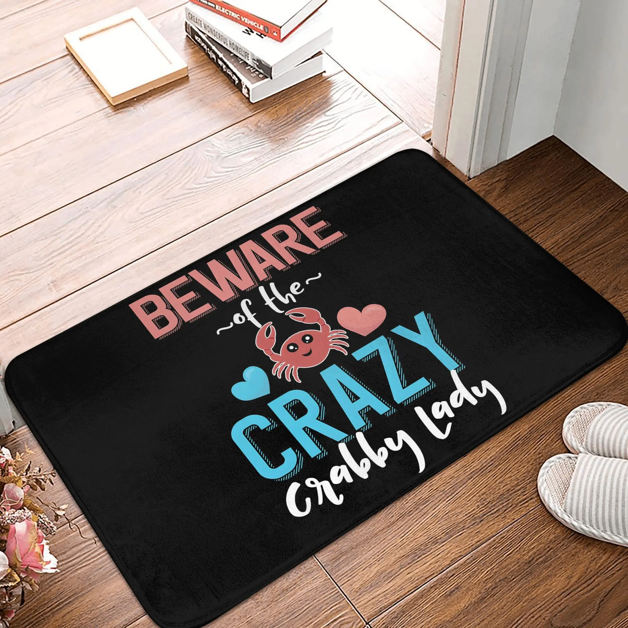 

Beware Of The Crazy Crabby Lady Crabby Old Lady Non-slip Doormat Floor Mat for Kitchen Entrance Home Bathroom Footpad Mats