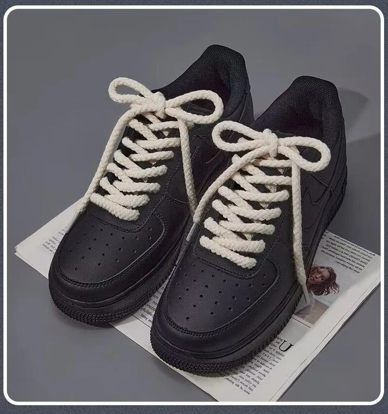 

1 Pair Linen Cotton Shoe laces 7mm Bold Round Shoelaces for Sneakers Laces Shoes Boot Shoelace 100/120/140/160/180CM Shoestrings