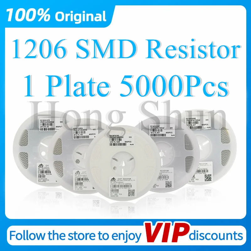 

5000Pcs 1206 0R ~ 10M SMD resistor 0 1 10 100 150 220 330 ohm 1K 2.2K 10K 100K 0R 1R 10R 100R 150R 220R 330R ohm 1%