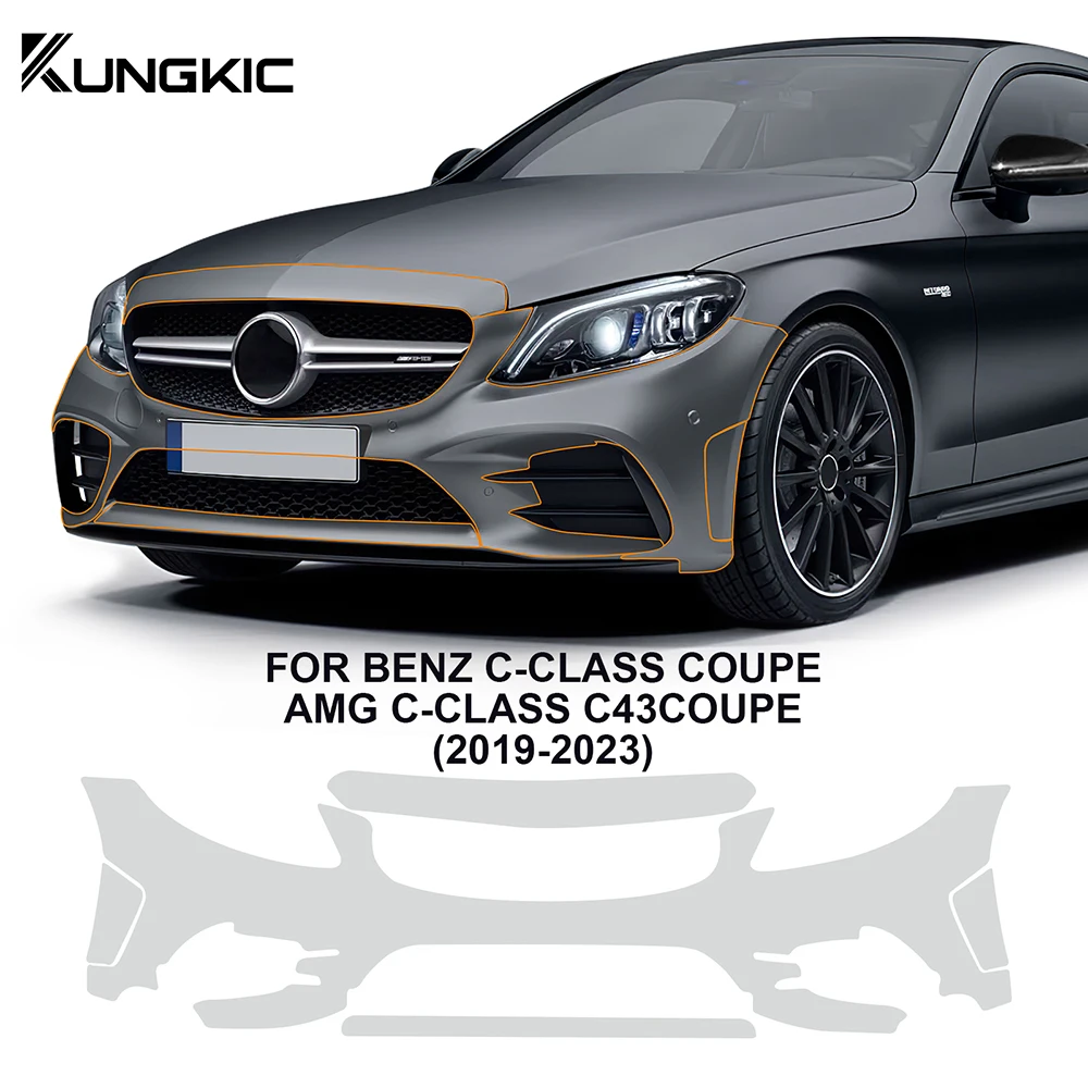 Car Exterior Anti-Scratch Sticker for BENZ C-CLASS AMG C43 COUPE 2019-2023 Pre Cut PPF Paint Protection Tpu Transparent Film