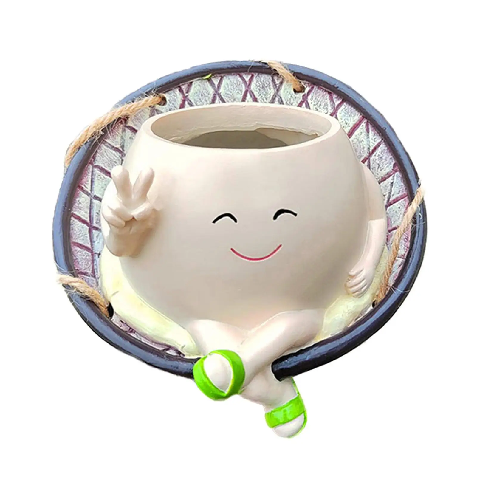 Hanging Pot Small Hanging Plant Pot Organizer Smile Face Flower Pot Pendant for Room Garden Balcony Bedroom