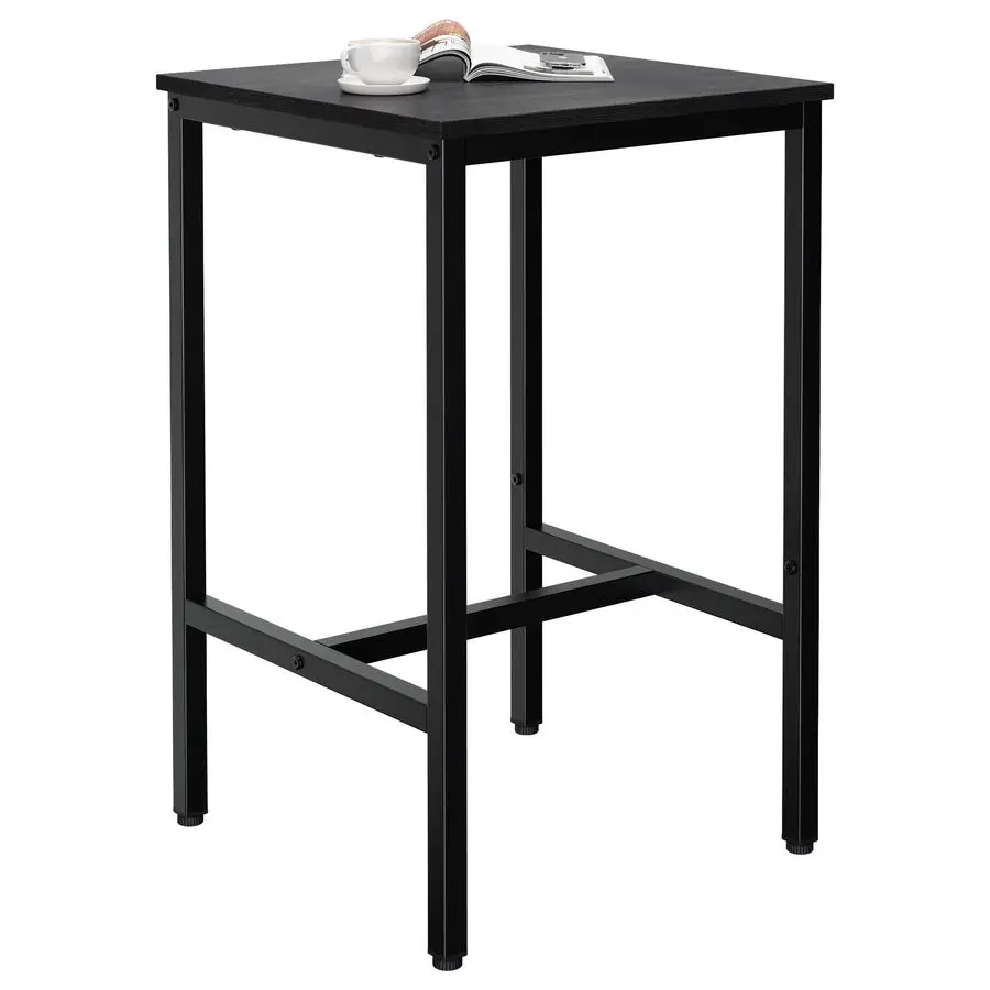 

Square Bar Table, High Top Table Industrial Metal Frame for Small Spaces amp Narrow Kitchens, 23.6x23.6x36.9 in LxWxH, Easy Asse