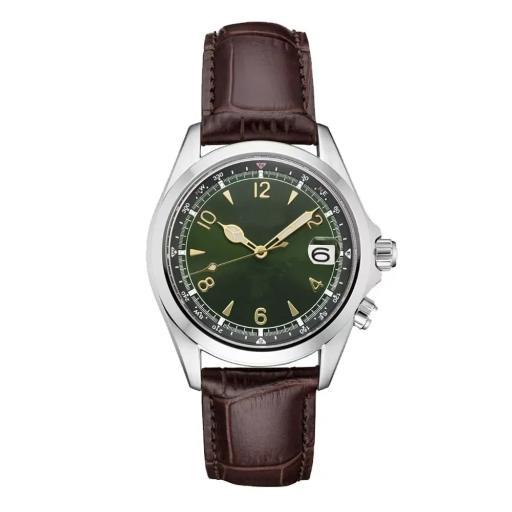 ​ Reloj cronógrafo de lujo para hombre, cristal de zafiro, resistente al agua hasta 100M, movimiento de cuarzo de acero inoxidable, indicador de fecha, 2025