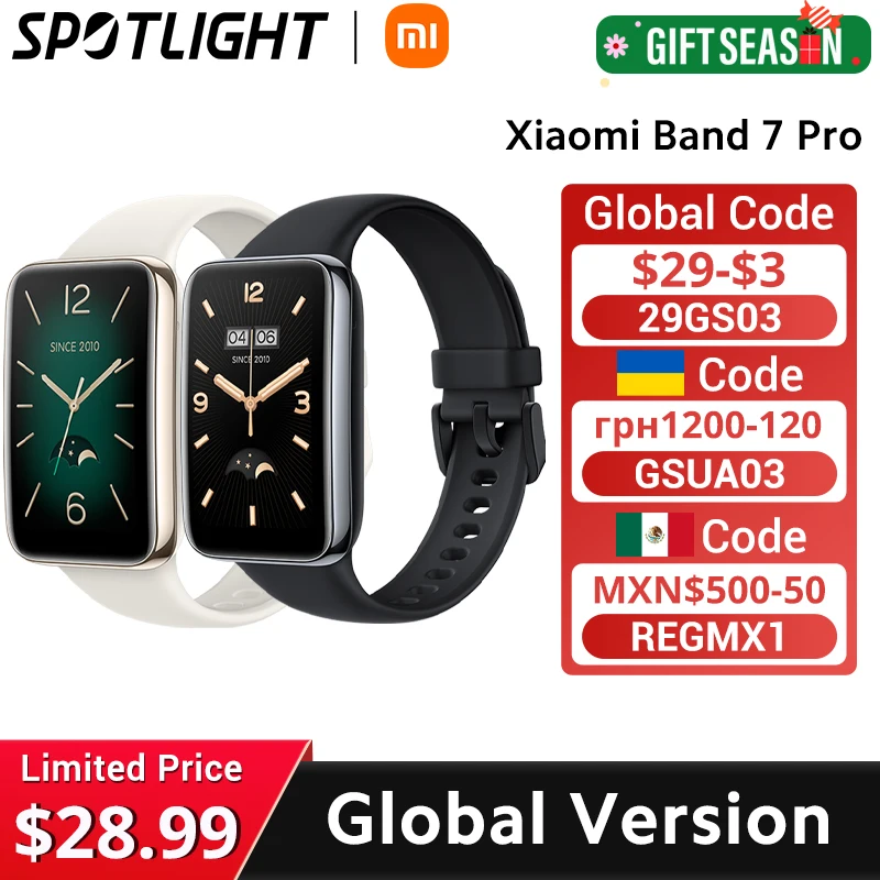 Xiaomi Smart Band 7 Pro Global Version 1.64'' AMOLED Display Built-in GPS All Day SpO2 Always On Watch Face Band 7 Pro