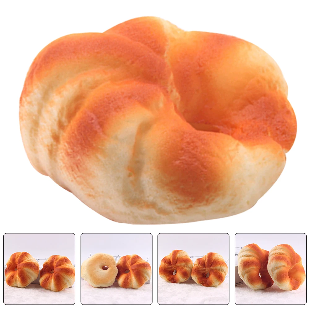 

2 Pcs Bread Simulated Breadwines Model Decoration Toy Fake Prop Simulation Food Orange