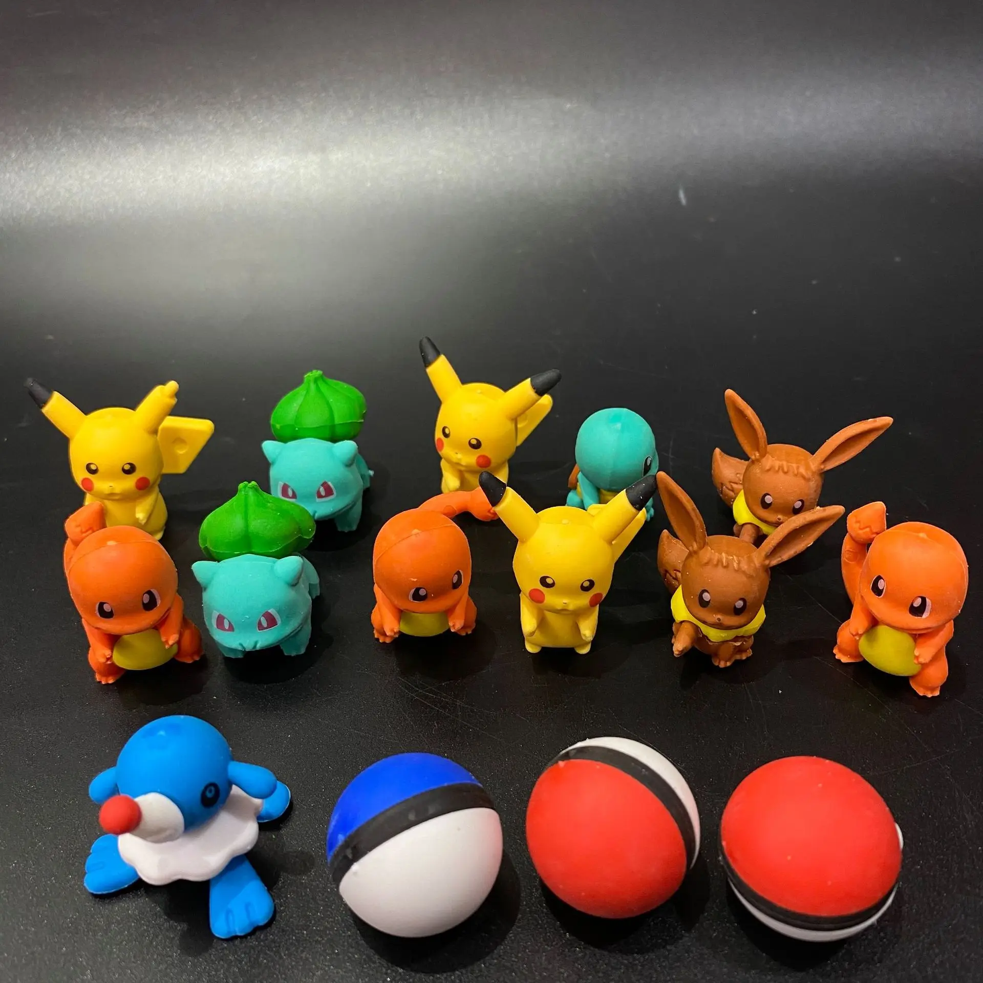 Pokemon 3D Eraser Cute Big Detective Pikachu Eraser Little Fire Dragon Jeni Turtle eraser Kindergarten prize children's gift