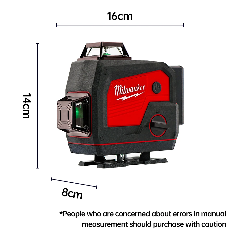 Milwaukee 16 Lines 360° 4D Green Light Self-Leveling Laser Levels with Bluetooth speaker Horizontal And Vertical Cross Line Tool