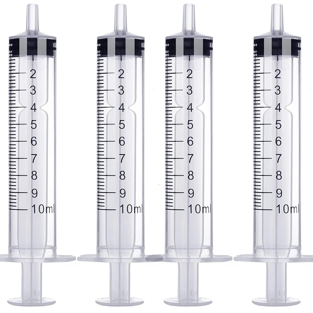 Fünf 10-ml-Kunststoffspritzen, Flüssigkeitsmesswerkzeug, einzeln versiegelt, für den Einsatz in Wissenschaftslaboren, zum Messen von Flüssigkeiten, zum Füttern – Detail 2