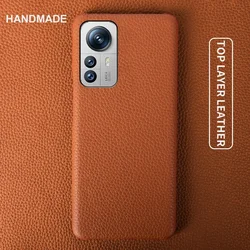 Luxury Litchi Grain Genuine Leather Case For Xiaomi 12 Pro 12X 13T 14Pro 12SUltra 12Lite Cover Back Etui Coque Shockproof Funda