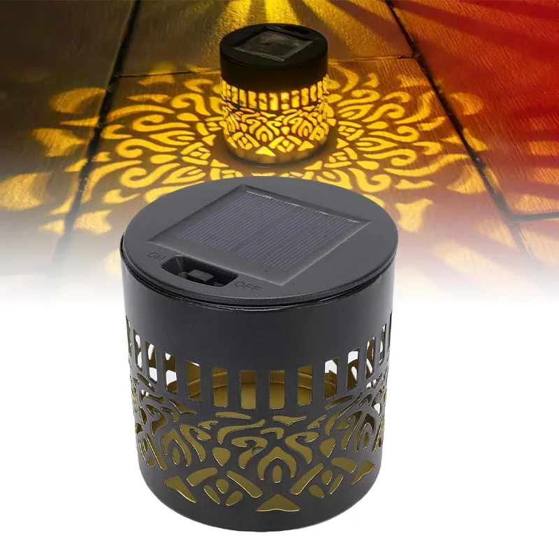 

Solar Dusk To Dawn Sensor Wall Light Projector Flower Pattern IP65 Waterproof Outdoor Lamp for Balcony Courtyard Villa Door