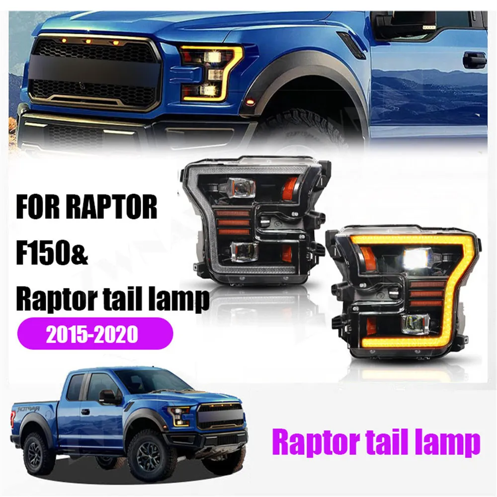 For Ford F150 SVT RAPTOR 2015 - 2020 LED Headlight High Beam Light Front Lamp Quality Retrofit Assemby Night Accessory Driving