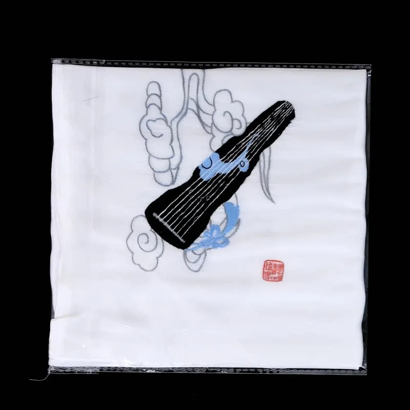 mouchoir-en-soie-double-epaisseur-veritable-broderie-a-la-main-motif-flute-et-instrument-de-musique-pipa