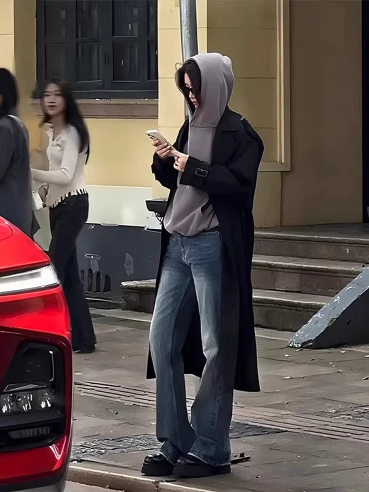 

Cleanfit Men's Long Coat Advanced Sensation oulder Straight Tube Medium Length High Height Russian Sle Jaet Outerwear