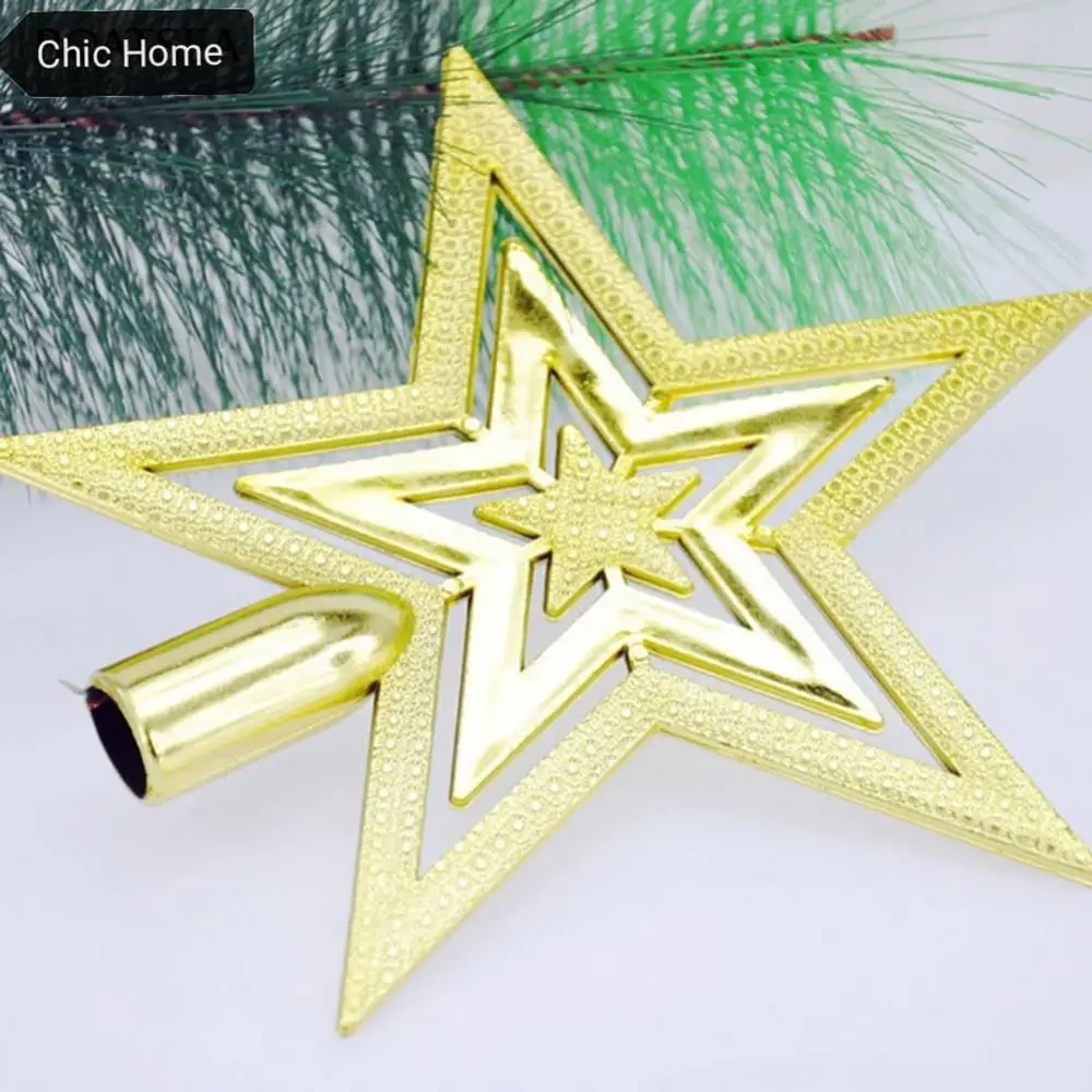 20cm Christmas Tree Top Star Five-star Christmas Ornament Tree Top Star Golden Top Star Christmas Tree Pendant Ornaments