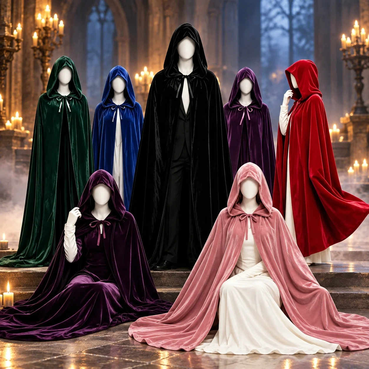 Free Cosplay Prop Patterns - ผ้าคลุมคอสเพลย์สำหรับงานปาร์ตี้ พร้อมผ้าคลุมฮาโลวีน อุปกรณ์ประกอบฉากงานปาร์ตี้มาสเคอเรด ชุดคอสเพลย์ยมทูตแห่งความตาย ทำมือ ไม่มีลาย