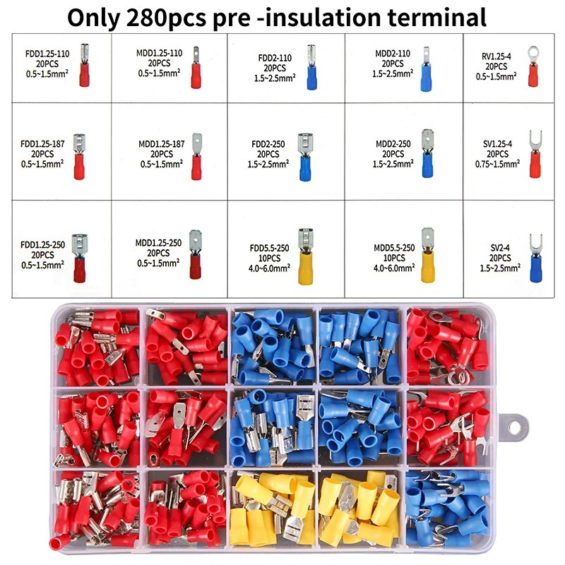 Imagem -02 - Isolados Fio Crimping Tool Grupo Versátil Conectores Elétricos Terminais Ring Spade Lugs Cabo Sortimento Kit Sn02c