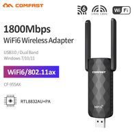 Comfast WiFi6 AX USB Adapter 1800Mbps 2.4G&5G Dual Band USB 3.0 WiFi 6 Wireless Network Card PC Transmitter Receiver Win10/11