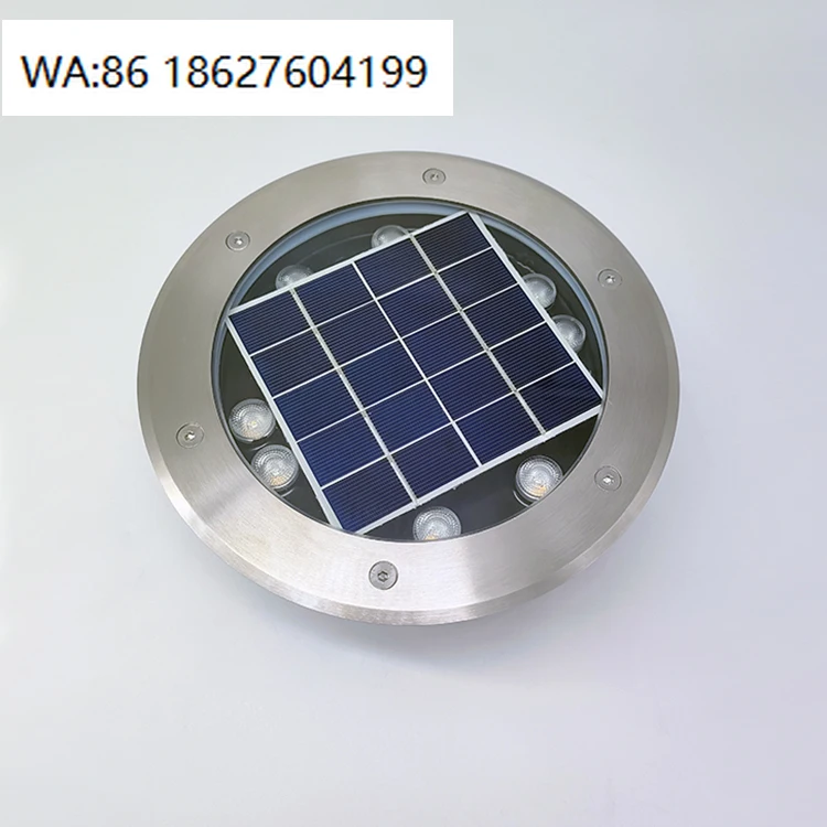 Spotlight Recessed Ground Buried with Solar Power IP67 Waterproof Aluminum Outdoor LED Underground Light Floor Deck Inground