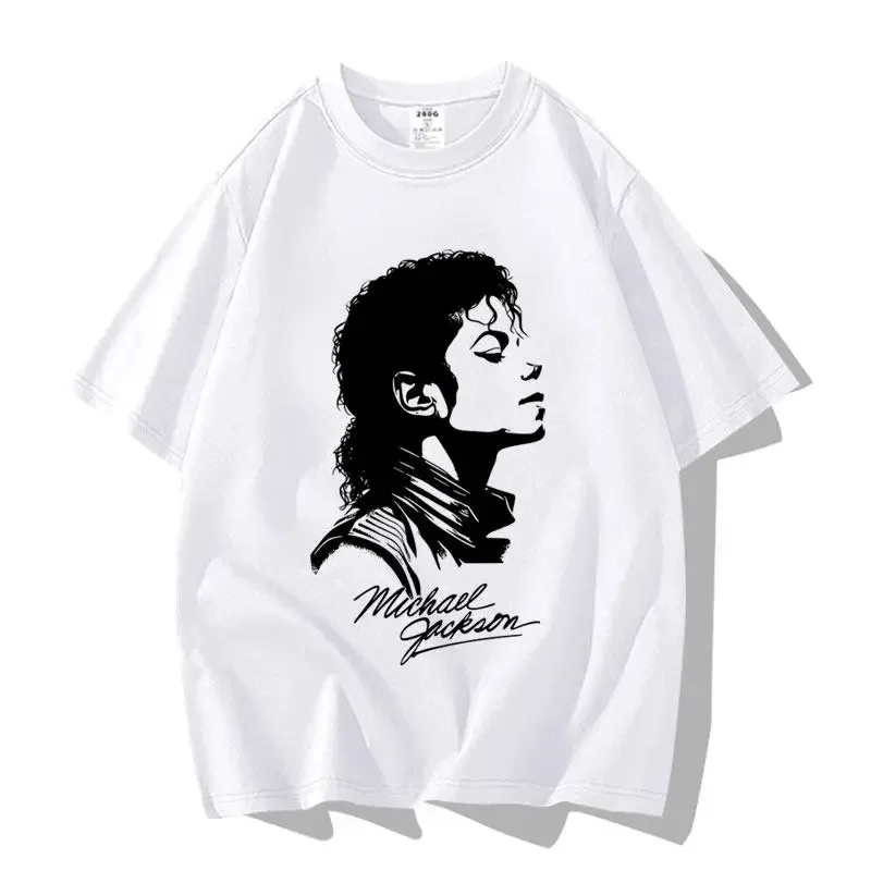 Black and White Portrait Michael Jackson Men Women Summer Tshirt Kid Boy Gril Top Adults Children Parent Child Cotton T Shirt