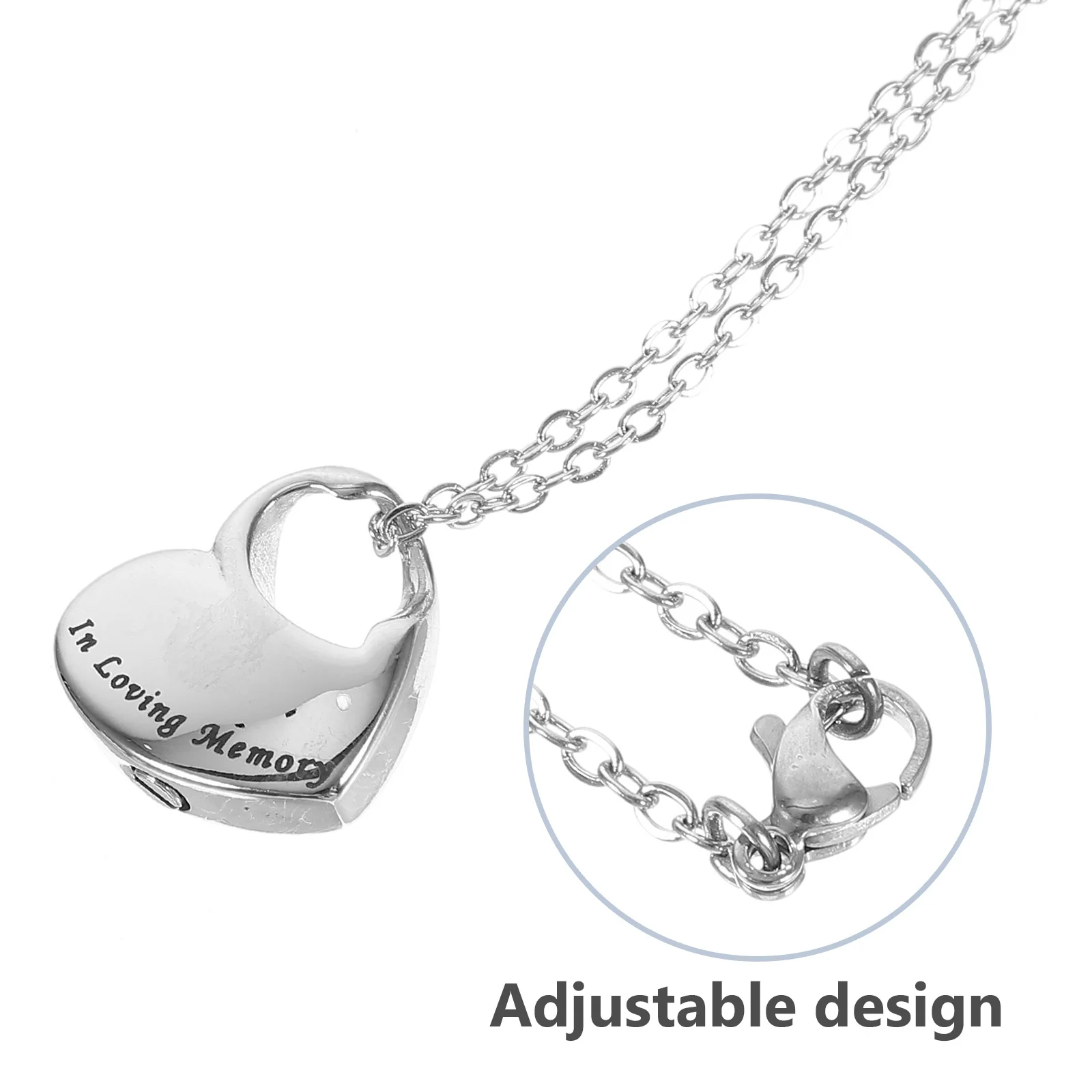 

Urn Pet Memorial Necklace Stainless Steel Heart Pendant Openable Ashes Keepsake Cremation Pendant Necklace for Loved Ones Pets