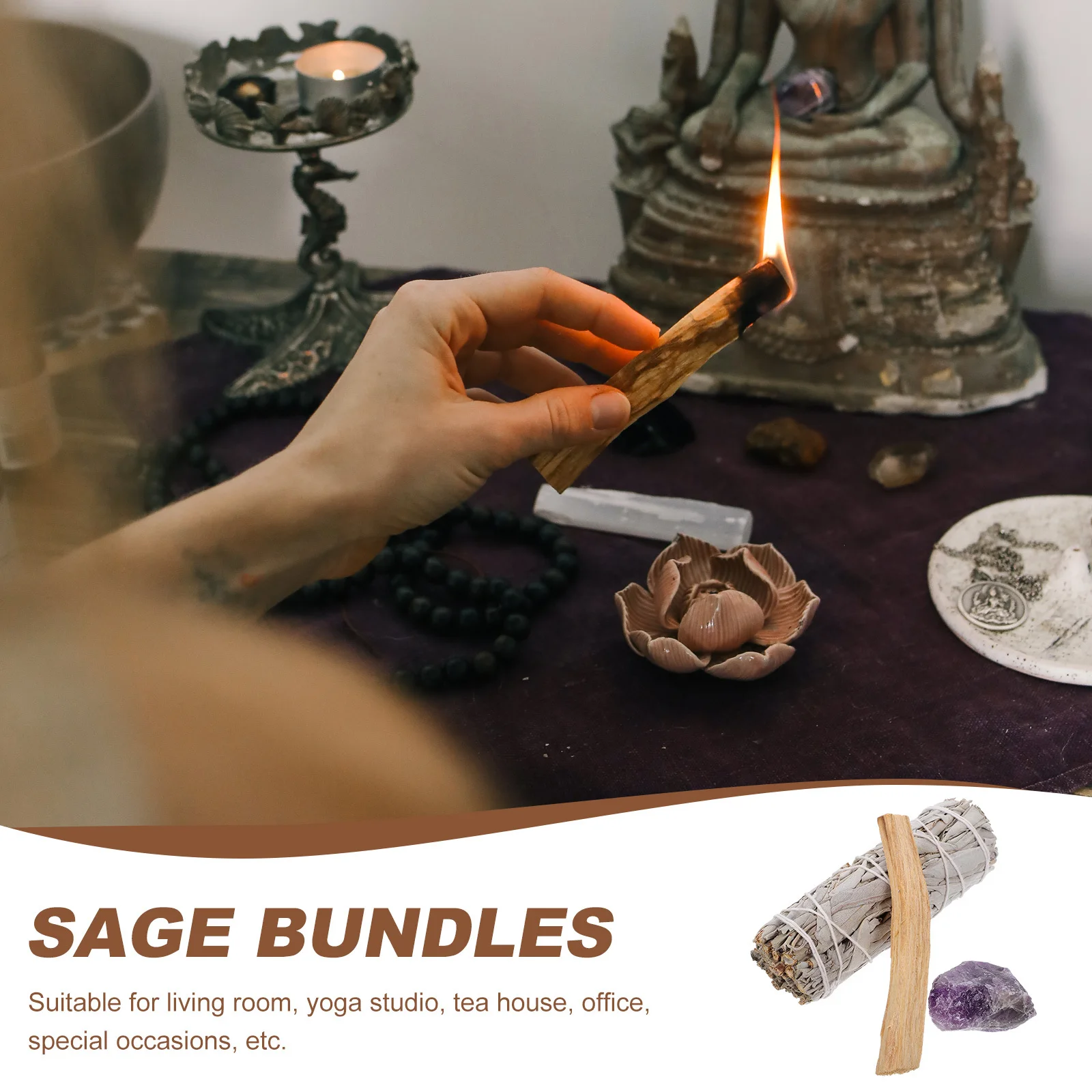 

1 set 1 Set Aromatherapy Sage Smudge Bundle Natural Wooden Incense Sticks For Home Purifying Meditation Relaxation Burner Sticks