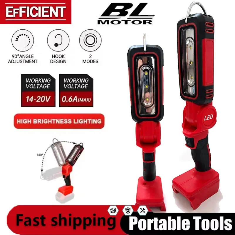 

For Milwaukee Battery 20V LED Work Light Super Bright 90 DegreeClip on Light Lithium M18 Flood Light Outdoor Lighting Camping