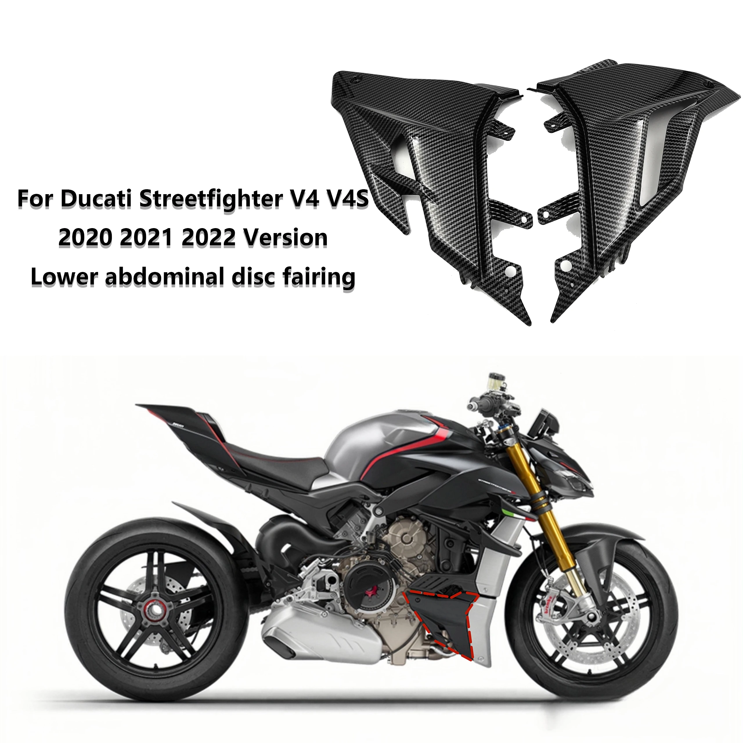 

For Ducati Streetfighter V4 V4S 2020-2022 Lower Side Panel Fairing ABS Plastic Bodywork Cover