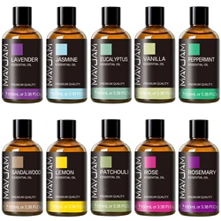 MAYJAM 1 Piece 100ML Pure Natural Plants Essential Oil For Humidifiers Aromatic Diffuser Vanilla Lavender Mint Bergamot Rose
