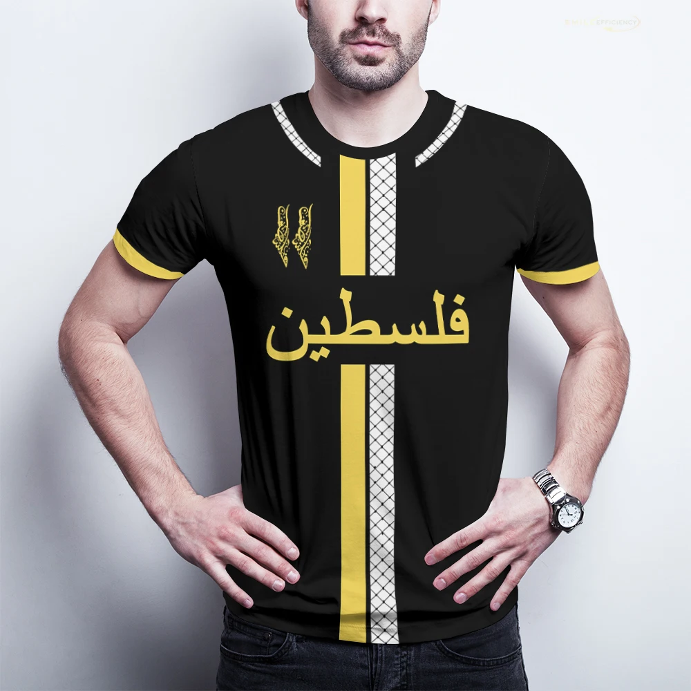 Palestine Football Jersey T Shirts Adult & Kids Light Luxury Digital Printed Soccer Uniforms Summer Mens Palestinian Flag Tees