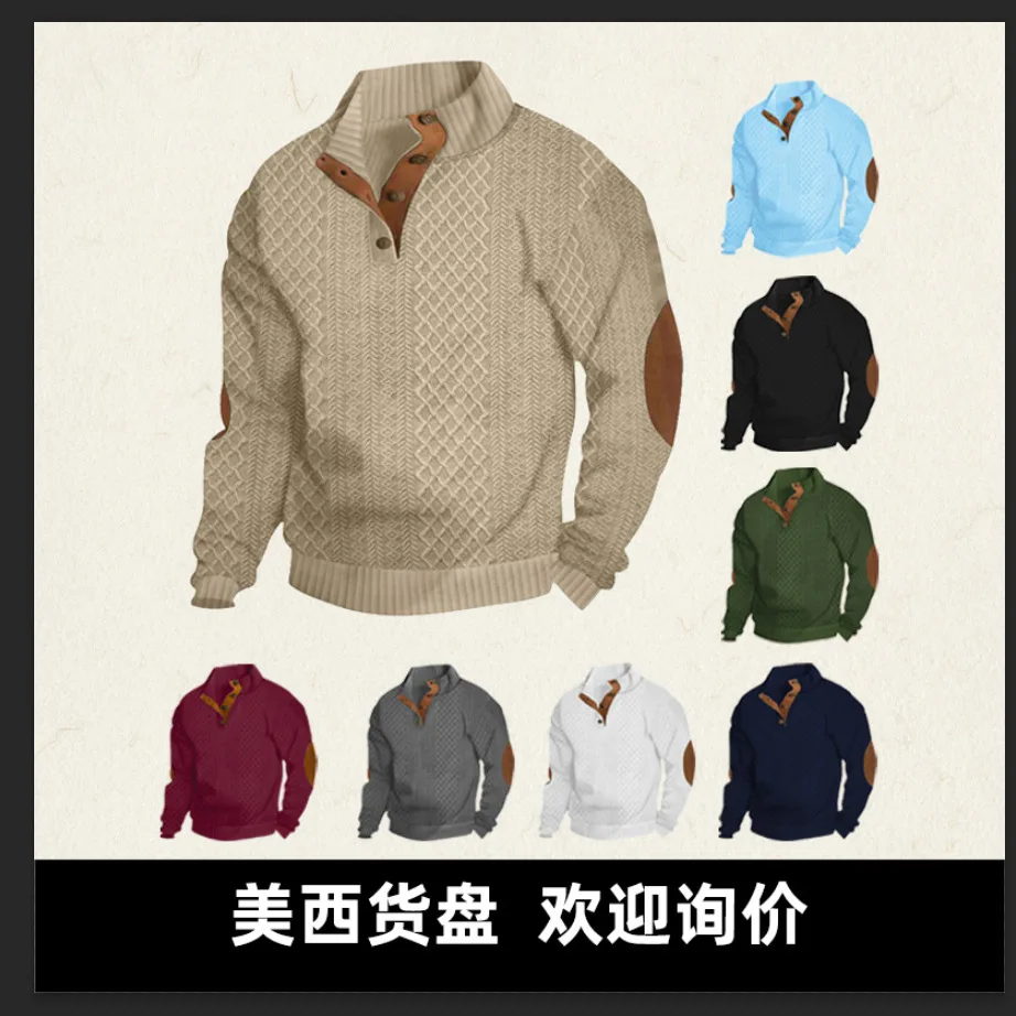 

2025 Spring And Autumn Fashion Cross-Border European Size Hot-Selling Men's Stand Collar Long Sleeve Casual Outdoor Sweatshirt