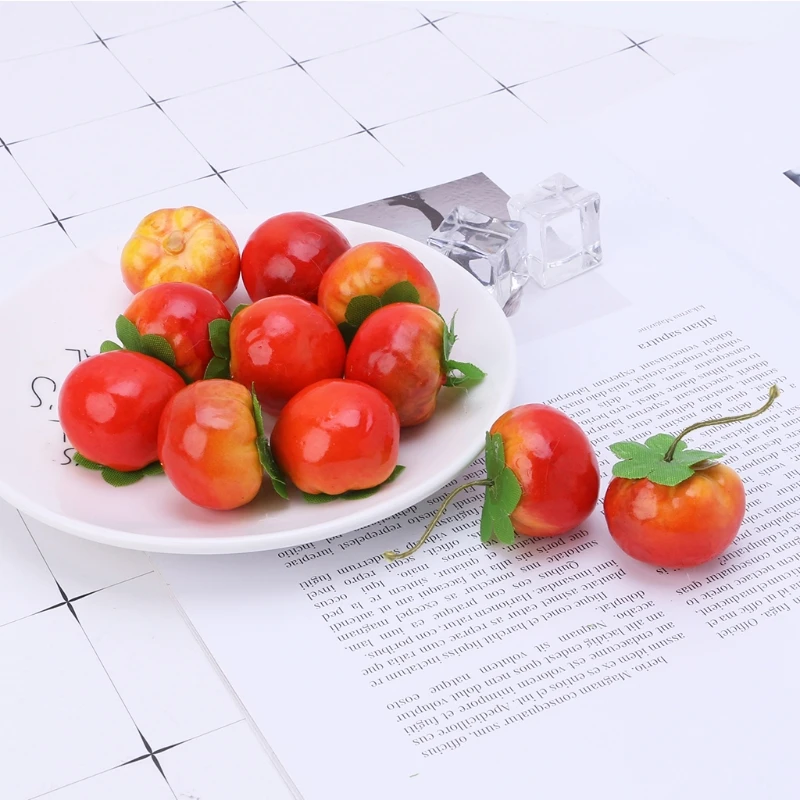 

20pcs Lifelike Simulation Artificial Tomato Plastic Fake Fruit Home Party Decor DropShipping