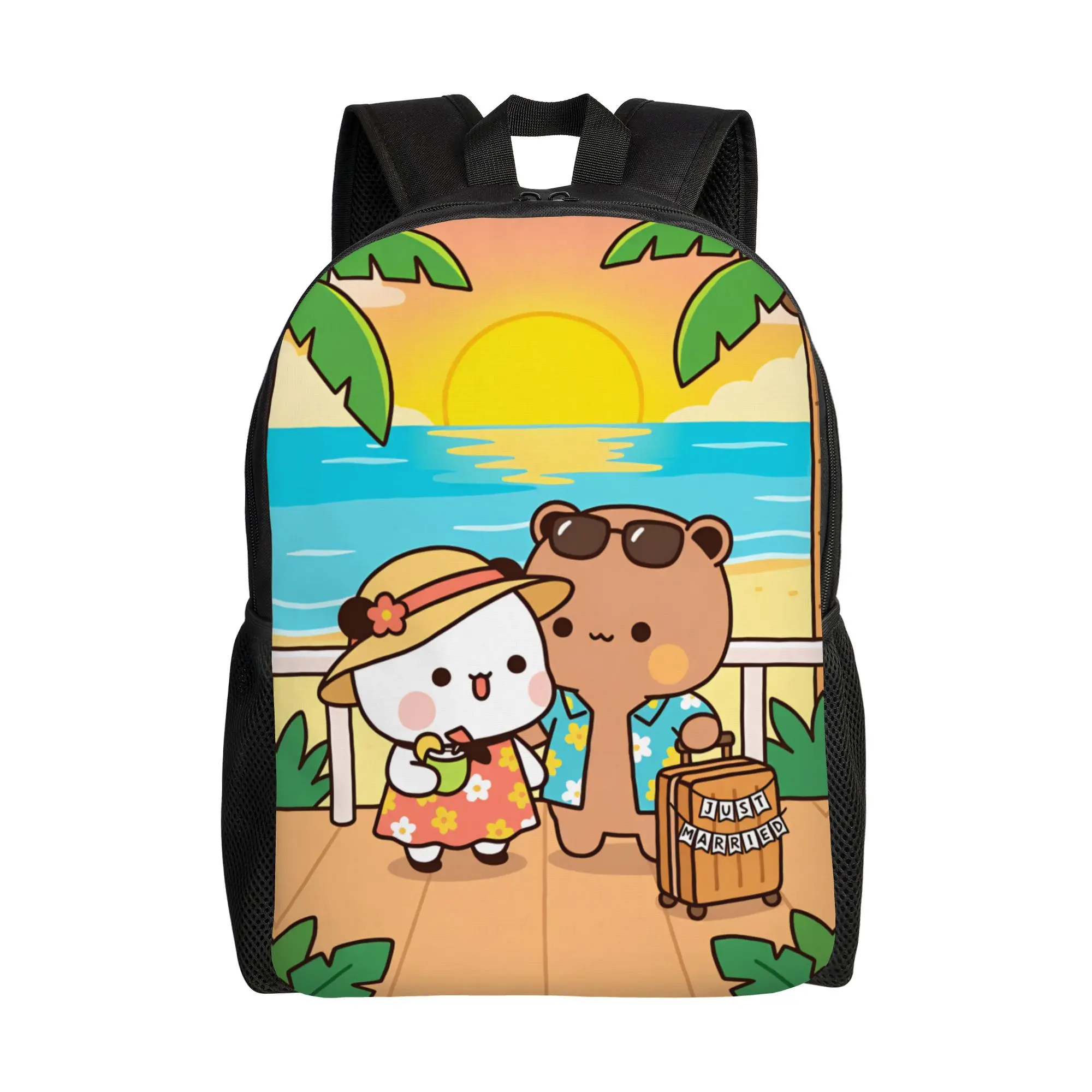 

Panda Bears Bubu And Dudu Backpack Kawaii Backpacks Male Camping Print High School Bags Colorful Rucksack
