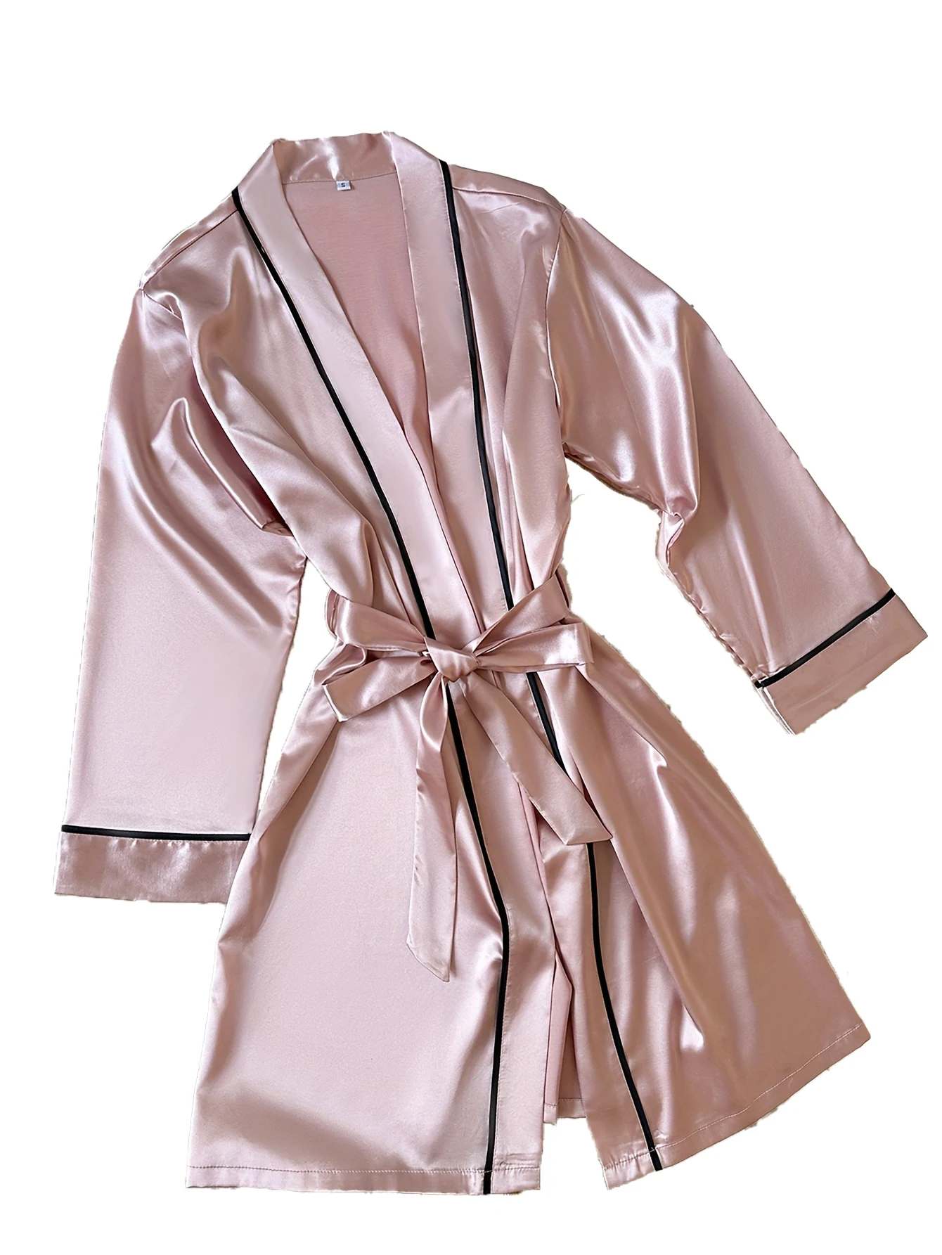 Elegant Women Sleep Robe V Neck Self Tie Waist Belt Loose Pajamas Casual and Comfortable Bedroom Bathrobe Loungewear Nightwear image 6