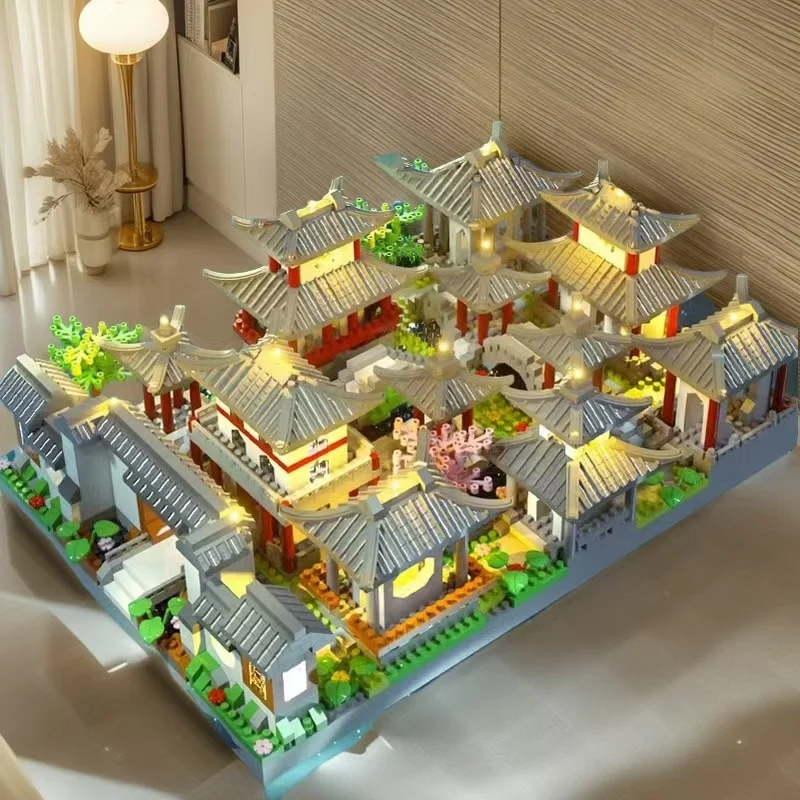

1022 Piece 3D Building Block Set - Suzhou Garden Traditional Architecture, Perfect Gift for Halloween and Easter
