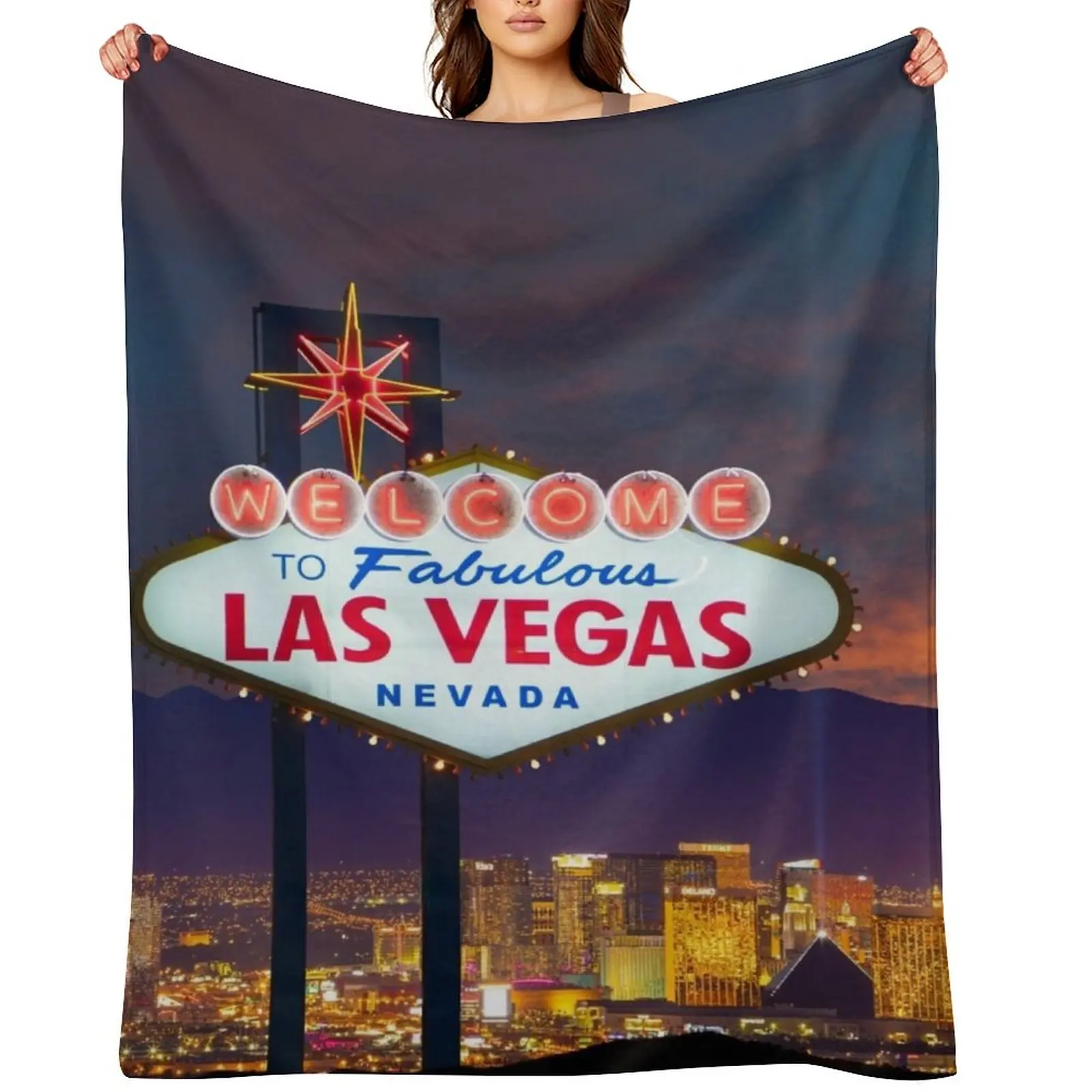 Las Vegas Throw Blanket Custom blankets and throws Polar Plaid Soft Luxury Brand Blankets