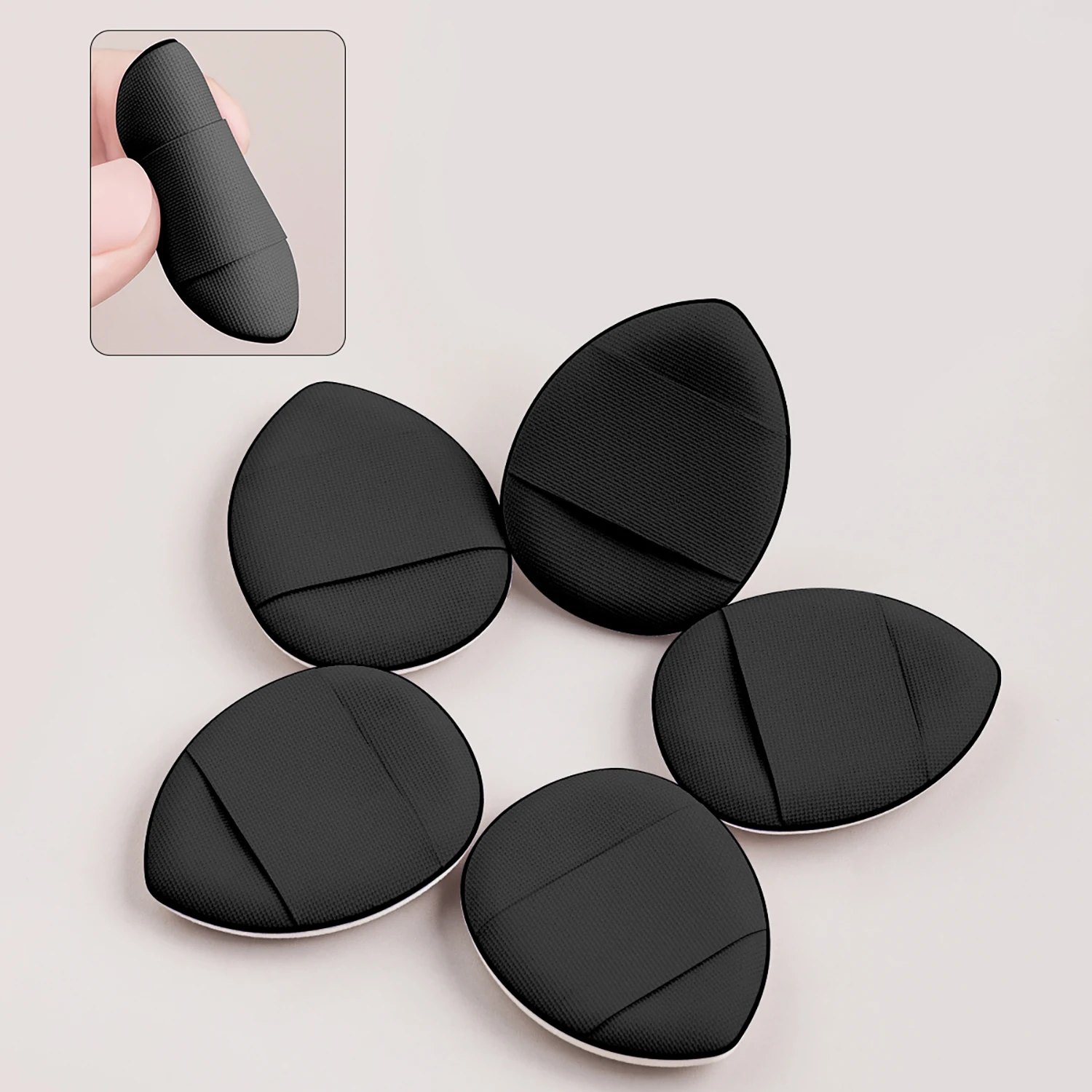 5 ชิ้น Thumb แป้งพัฟแต่งหน้าฟองน้ํานุ่มสามเหลี่ยมแป้งพัฟสําหรับ Liquid Foundation Body Cosmetic Foundation เครื่องมือความงาม