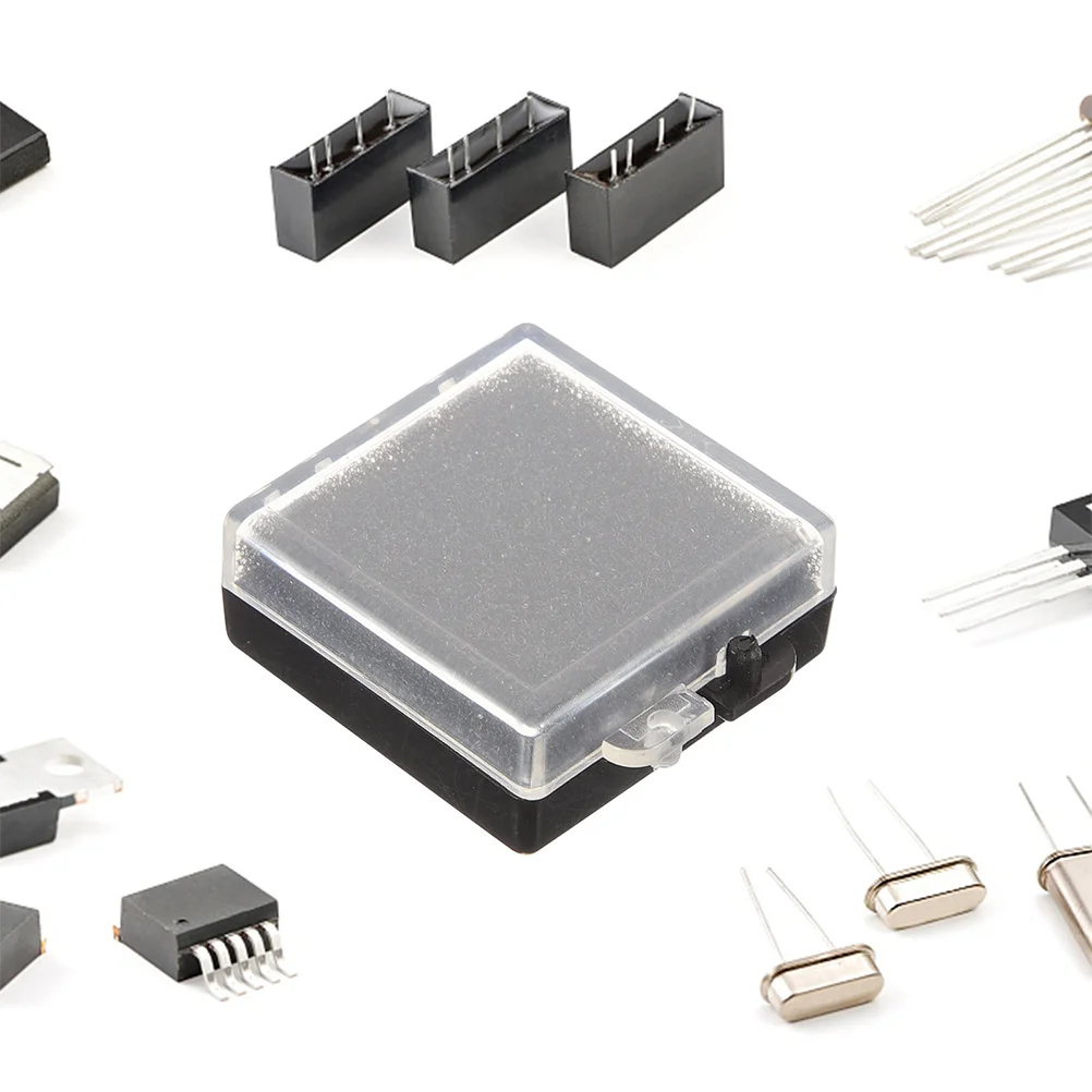 

4pcs Anti-Static Chip Box Clear Plastic Storage Case For Electronic Components Pin Display Badge Organizer Portable Protective